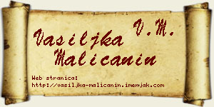 Vasiljka Malićanin vizit kartica